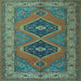 Square Machine Washable Persian Light Blue Traditional Rug, wshtr1979lblu