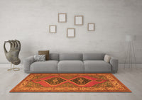 Machine Washable Persian Orange Traditional Rug, wshtr1979org