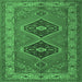 Square Machine Washable Persian Emerald Green Traditional Area Rugs, wshtr1979emgrn