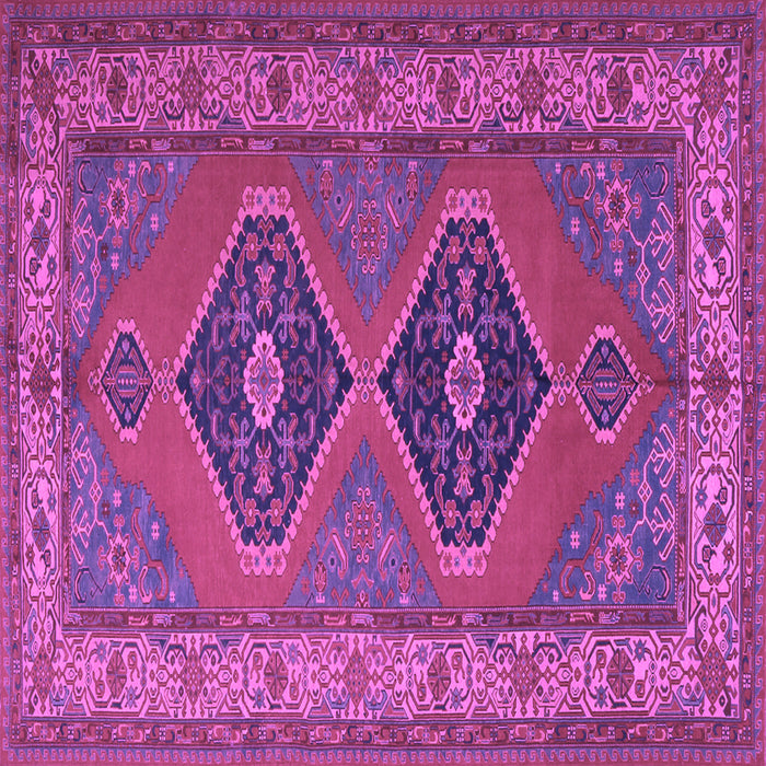 Square Machine Washable Persian Purple Traditional Area Rugs, wshtr1979pur