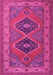 Machine Washable Persian Pink Traditional Rug, wshtr1979pnk