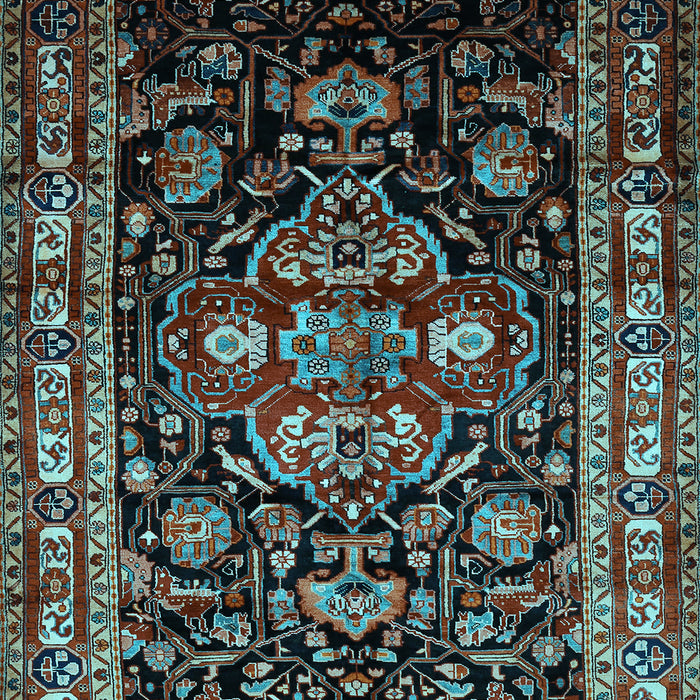 Machine Washable Persian Light Blue Traditional Rug, wshtr197lblu