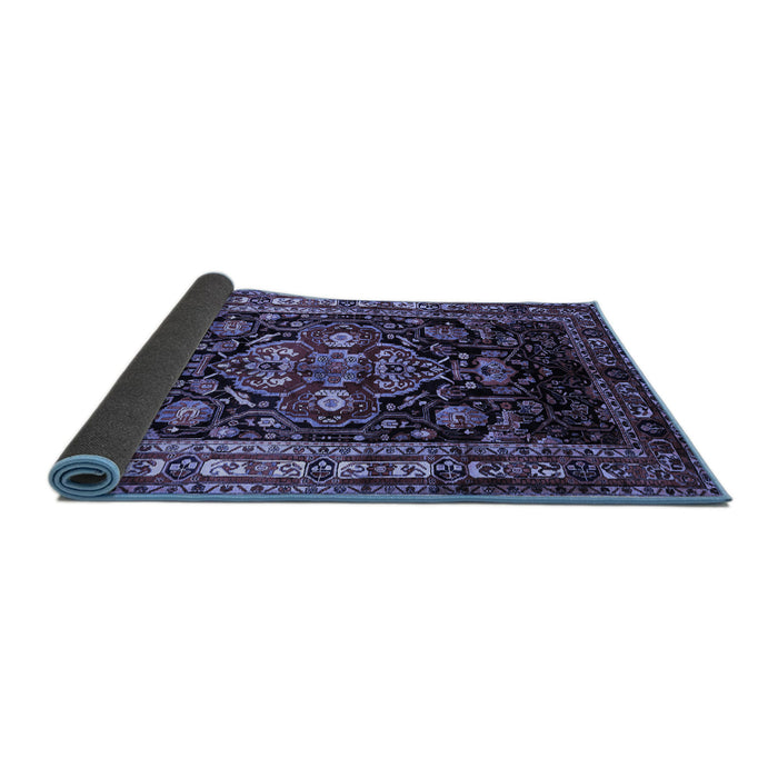 Sideview of Persian Blue Traditional Rug, tr197blu