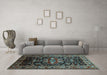 Machine Washable Persian Light Blue Traditional Rug in a Living Room, wshtr197lblu