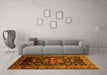 Machine Washable Persian Yellow Traditional Rug in a Living Room, wshtr197yw