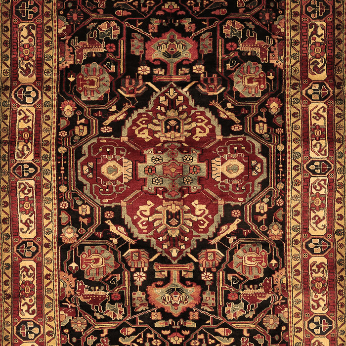 Machine Washable Persian Brown Traditional Rug, wshtr197brn