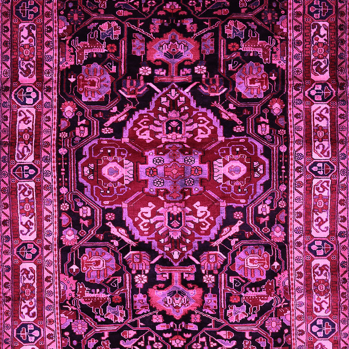 Machine Washable Persian Pink Traditional Rug, wshtr197pnk