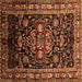 Square Machine Washable Persian Brown Traditional Rug, wshtr197brn