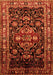 Serging Thickness of Machine Washable Persian Orange Traditional Area Rugs, wshtr197org