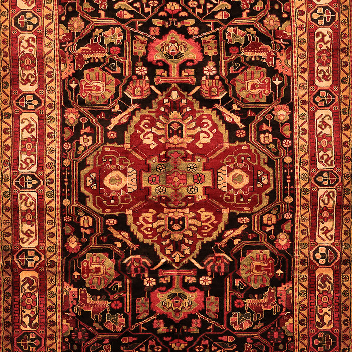 Serging Thickness of Machine Washable Persian Orange Traditional Area Rugs, wshtr197org
