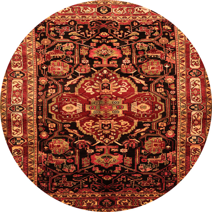 Square Persian Orange Traditional Rug, tr197org