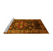 Sideview of Machine Washable Persian Yellow Traditional Rug, wshtr197yw