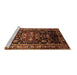 Sideview of Machine Washable Persian Brown Traditional Rug, wshtr197brn