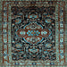 Square Machine Washable Persian Light Blue Traditional Rug, wshtr197lblu