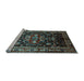 Sideview of Machine Washable Persian Light Blue Traditional Rug, wshtr197lblu