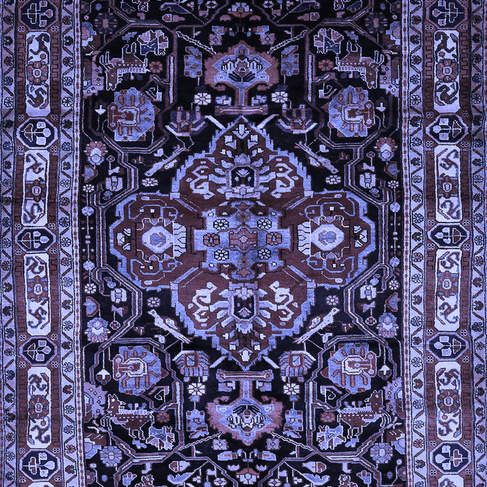 Machine Washable Persian Blue Traditional Rug, wshtr197blu