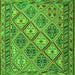 Round Machine Washable Persian Green Traditional Area Rugs, wshtr1980grn