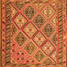 Round Machine Washable Persian Orange Traditional Area Rugs, wshtr1980org