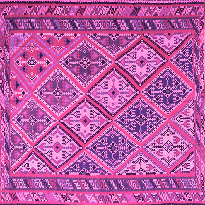 Square Machine Washable Persian Pink Traditional Rug, wshtr1980pnk