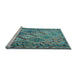 Sideview of Machine Washable Persian Light Blue Traditional Rug, wshtr1980lblu