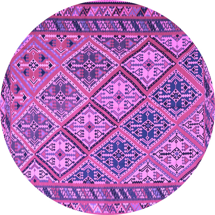 Round Persian Purple Traditional Rug, tr1980pur
