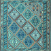 Square Machine Washable Persian Light Blue Traditional Rug, wshtr1980lblu