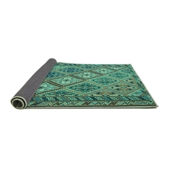 Sideview of Persian Turquoise Traditional Rug, tr1980turq