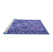 Sideview of Machine Washable Persian Blue Traditional Rug, wshtr1980blu