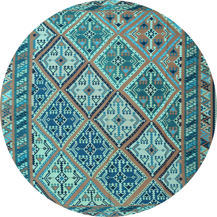 Round Persian Light Blue Traditional Rug, tr1980lblu