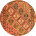 Square Persian Orange Traditional Rug, tr1980org