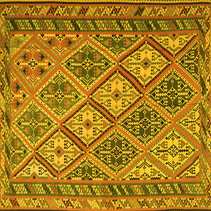Square Machine Washable Persian Yellow Traditional Rug, wshtr1980yw
