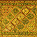 Square Machine Washable Persian Yellow Traditional Rug, wshtr1980yw