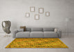 Machine Washable Persian Yellow Traditional Rug in a Living Room, wshtr1980yw