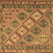 Square Persian Brown Traditional Rug, tr1980brn