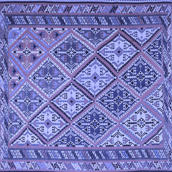 Square Machine Washable Persian Blue Traditional Rug, wshtr1980blu
