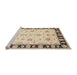 Sideview of Machine Washable Traditional Dark Almond Brown Rug, wshtr1981