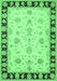 Machine Washable Persian Emerald Green Traditional Area Rugs, wshtr1981emgrn