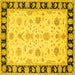 Square Persian Yellow Traditional Rug, tr1981yw