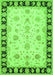 Serging Thickness of Machine Washable Persian Green Traditional Area Rugs, wshtr1981grn