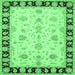 Square Machine Washable Persian Emerald Green Traditional Area Rugs, wshtr1981emgrn