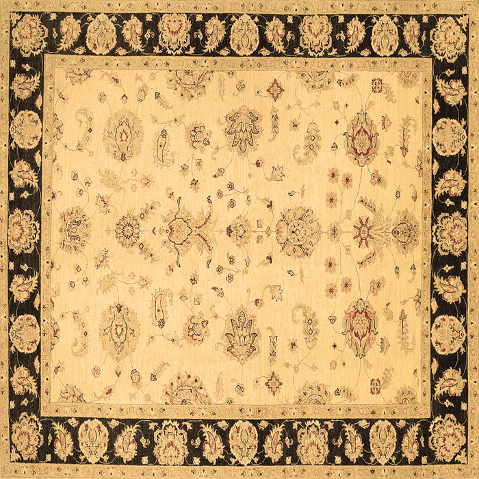 Square Machine Washable Persian Brown Traditional Rug, wshtr1981brn