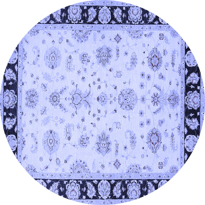 Round Persian Blue Traditional Rug, tr1981blu