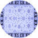 Round Persian Blue Traditional Rug, tr1981blu