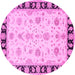 Round Persian Pink Traditional Rug, tr1981pnk