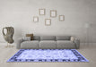 Machine Washable Persian Blue Traditional Rug in a Living Room, wshtr1981blu