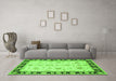 Machine Washable Persian Green Traditional Area Rugs in a Living Room,, wshtr1981grn