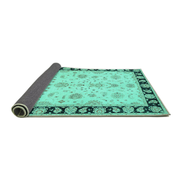 Sideview of Persian Turquoise Traditional Rug, tr1981turq