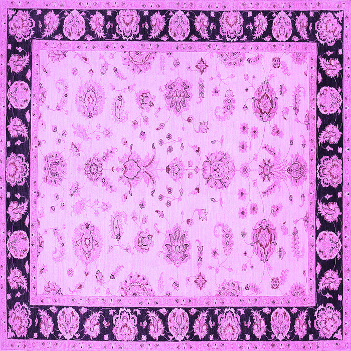 Square Machine Washable Persian Purple Traditional Area Rugs, wshtr1981pur