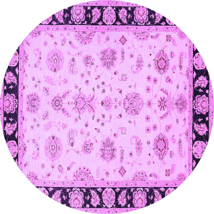 Round Persian Purple Traditional Rug, tr1981pur