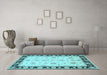 Machine Washable Persian Light Blue Traditional Rug in a Living Room, wshtr1981lblu